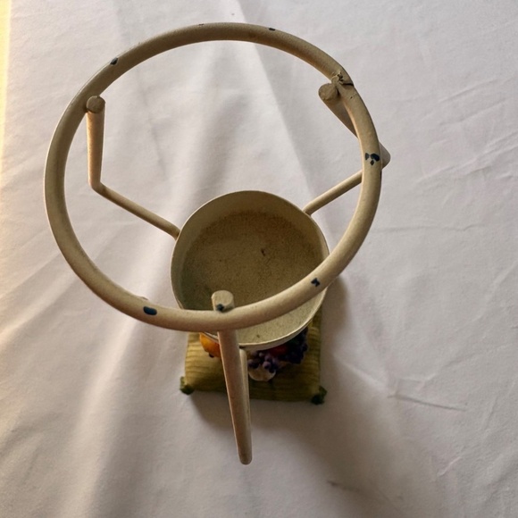 Orange Tabby Cat with Fruit (Carmen Mirandaish) Hat Votive Candle Holder w Shade - Picture 12 of 15